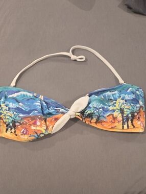 Vintage CANDIE'S Tropical Print Swim Top Size‎ XL